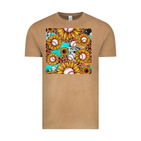 Vintage Camel baseball leopard turquoise sunflower seamless pattern Vintage Tee - JahusDesignShop