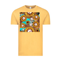 Vintage Mustard baseball leopard turquoise sunflower seamless pattern Vintage Tee - JahusDesignShop