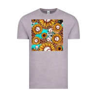 Vintage Zinc baseball leopard turquoise sunflower seamless pattern Vintage Tee - JahusDesignShop