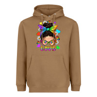 Toasted Coconut LGBTQ+ Messy Bun Mum Love With Hearts Heavyweight Hoodie - BundleAndBundleShop