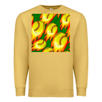 Antique Gold softball fire ball seamless pattern Premium Sweatshirt - BundleAndBundleShop