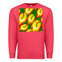 Cardinal softball fire ball seamless pattern Premium Sweatshirt - BundleAndBundleShop