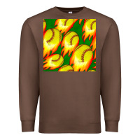 Chestnut softball fire ball seamless pattern Premium Sweatshirt - BundleAndBundleShop