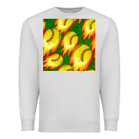 Dove Grey softball fire ball seamless pattern Premium Sweatshirt - BundleAndBundleShop