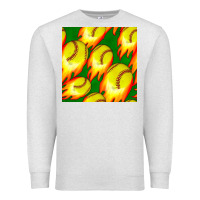 Oatmeal Heather softball fire ball seamless pattern Premium Sweatshirt - BundleAndBundleShop