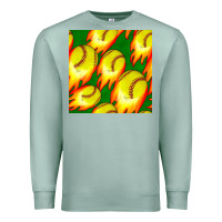 Seafoam softball fire ball seamless pattern Premium Sweatshirt - BundleAndBundleShop