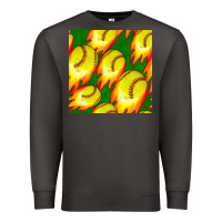 Smoke softball fire ball seamless pattern Premium Sweatshirt - BundleAndBundleShop