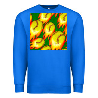 True Royal softball fire ball seamless pattern Premium Sweatshirt - BundleAndBundleShop