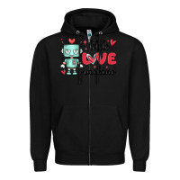 Black little love machine Zipper Hoodie - MaliasSmallBusiness