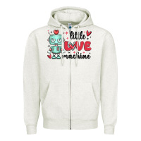 Oatmeal Heather little love machine Zipper Hoodie - MaliasSmallBusiness