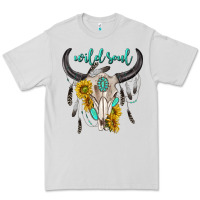 Dove Grey wild soul boho bull skull Premium Tee - texasbilliewilder