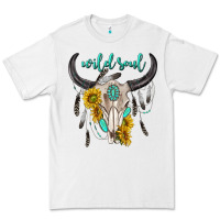White wild soul boho bull skull Premium Tee - texasbilliewilder