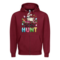 Burgundy on the hunt easter Zipper Hoodie - MaliasSmallBusiness