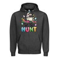 Charcoal Heather on the hunt easter Zipper Hoodie - MaliasSmallBusiness