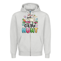 Dove Grey on the hunt easter Zipper Hoodie - MaliasSmallBusiness