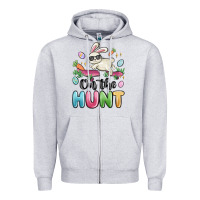 Heather Grey on the hunt easter Zipper Hoodie - MaliasSmallBusiness