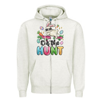 Oatmeal Heather on the hunt easter Zipper Hoodie - MaliasSmallBusiness