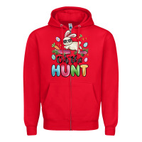 Red on the hunt easter Zipper Hoodie - MaliasSmallBusiness