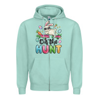 Seafoam on the hunt easter Zipper Hoodie - MaliasSmallBusiness