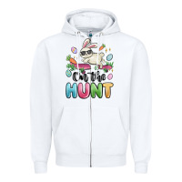 White on the hunt easter Zipper Hoodie - MaliasSmallBusiness