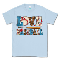 Dusty Blue love baseball Classic Tee - AdoDesignShop