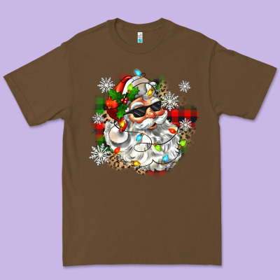 Santa With Sunglasses Christmas Premium Tee Designed By Zillion Design Studio