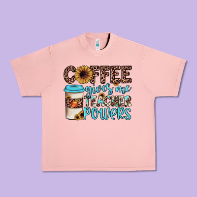 Coffee Gives Me Teacher Powers Urban Heavy Tee Designed By Jahusdesignshop