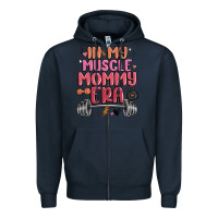 Navy in my muscle mommy era Zipper Hoodie - MaliasSmallBusiness