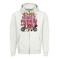 Oatmeal Heather in my muscle mommy era Zipper Hoodie - MaliasSmallBusiness