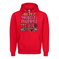 Red in my muscle mommy era Zipper Hoodie - MaliasSmallBusiness