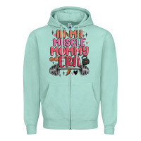 Seafoam in my muscle mommy era Zipper Hoodie - MaliasSmallBusiness