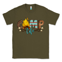 Army Green camp life Classic Tee - Artiststas