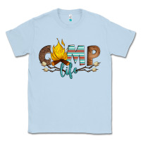 Dusty Blue camp life Classic Tee - Artiststas