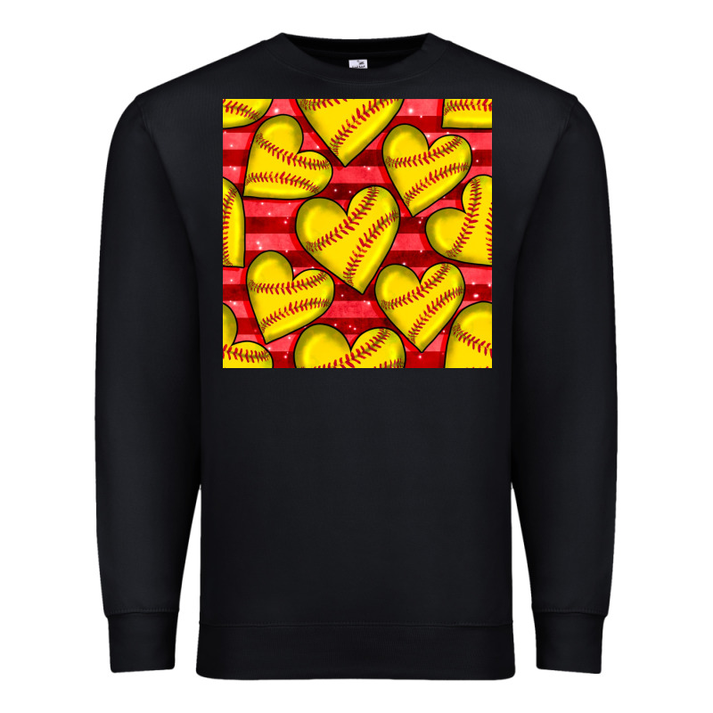 Softball Hearts Seamless Pattern Premium Sweatshirt by BundleAndBundleShop | Teevron
