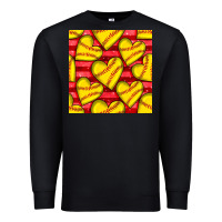 Black softball hearts seamless pattern Premium Sweatshirt - BundleAndBundleShop