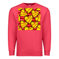 Cardinal softball hearts seamless pattern Premium Sweatshirt - BundleAndBundleShop