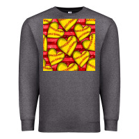 Charcoal Heather softball hearts seamless pattern Premium Sweatshirt - BundleAndBundleShop