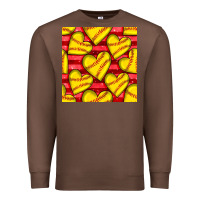 Chestnut softball hearts seamless pattern Premium Sweatshirt - BundleAndBundleShop