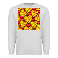 Dove Grey softball hearts seamless pattern Premium Sweatshirt - BundleAndBundleShop