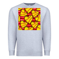 Heather Grey softball hearts seamless pattern Premium Sweatshirt - BundleAndBundleShop