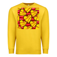 Lemon softball hearts seamless pattern Premium Sweatshirt - BundleAndBundleShop