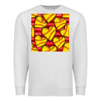 Oatmeal Heather softball hearts seamless pattern Premium Sweatshirt - BundleAndBundleShop