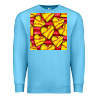 Ocean Blue softball hearts seamless pattern Premium Sweatshirt - BundleAndBundleShop