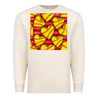 Sandshell softball hearts seamless pattern Premium Sweatshirt - BundleAndBundleShop
