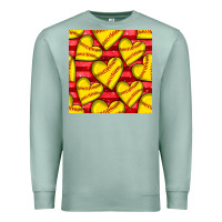 Seafoam softball hearts seamless pattern Premium Sweatshirt - BundleAndBundleShop