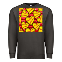 Smoke softball hearts seamless pattern Premium Sweatshirt - BundleAndBundleShop