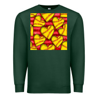 Sports Green softball hearts seamless pattern Premium Sweatshirt - BundleAndBundleShop