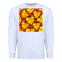 White softball hearts seamless pattern Premium Sweatshirt - BundleAndBundleShop