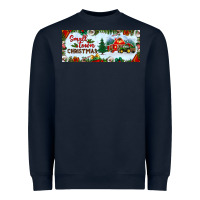Navy small town christmas Heavyweight Sweatshirt - BundleAndBundleShop