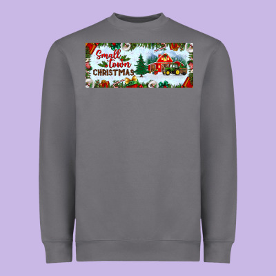 Small Town Christmas Heavyweight Sweatshirt Designed By Bundleandbundleshop